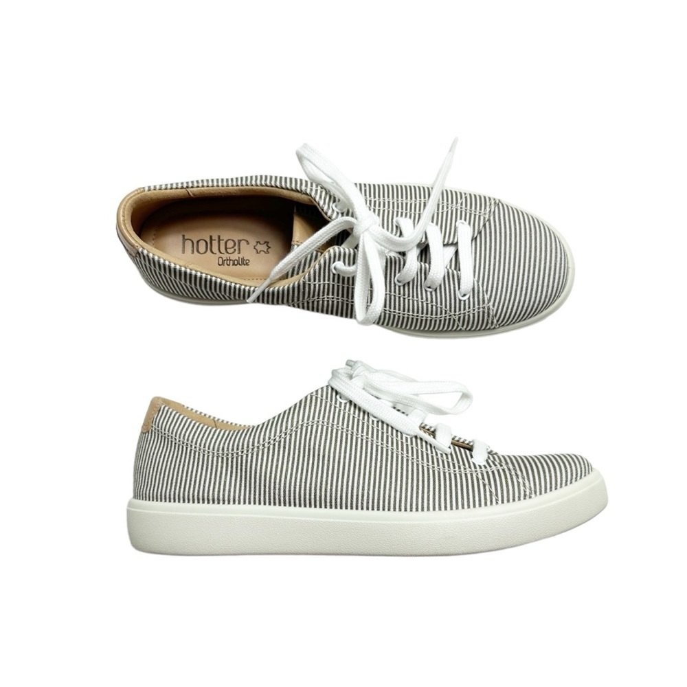 New! Hotter sage striped canvas sneakers